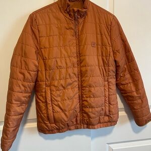 Billabong Men's Orange Quilted Puffer Jacket